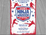 American Ninja Warrior Birthday Invitations American Ninja Warrior Invitation Ninja Warrior Invite