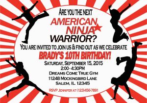 American Ninja Warrior Birthday Invitations American Ninja Warrior Invitation Sweetdesignsbyregan