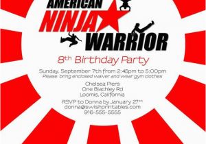 American Ninja Warrior Birthday Invitations American Ninja Warrior Party Ninja Warrior Invite