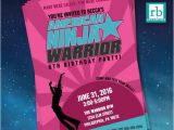 American Ninja Warrior Birthday Invitations Girl American Ninja Warrior Invitations American Ninja