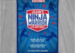 American Ninja Warrior Birthday Invitations Ninja Warrior Invitation American Ninja Warrior Invite