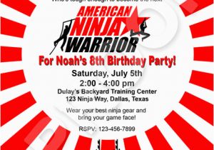 American Ninja Warrior Birthday Invitations Paper Perfection American Ninja Warrior Invitation
