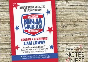 American Ninja Warrior Birthday Party Invitations American Ninja Warrior Birthday Invitation Custom Printable
