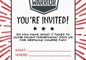 American Ninja Warrior Birthday Party Invitations American Ninja Warrior Birthday Party Our Handcrafted Life