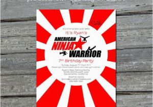 American Ninja Warrior Birthday Party Invitations American Ninja Warrior Digital Birthday by Swishprintables