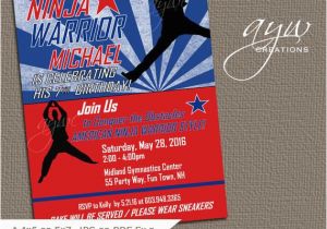 American Ninja Warrior Birthday Party Invitations American Ninja Warrior Inspired Birthday Invitation Any