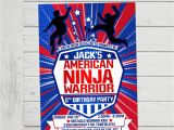 American Ninja Warrior Birthday Party Invitations American Ninja Warrior Invitation Anw Birthday Invitations Boy