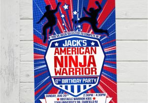 American Ninja Warrior Birthday Party Invitations American Ninja Warrior Invitation Anw Birthday Invitations Boy