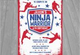 American Ninja Warrior Birthday Party Invitations American Ninja Warrior Invitation Ninja Warrior Invite