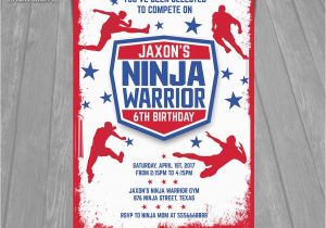 American Ninja Warrior Birthday Party Invitations American Ninja Warrior Invitation Ninja Warrior Invite