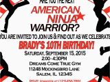 American Ninja Warrior Birthday Party Invitations American Ninja Warrior Invitation Sweetdesignsbyregan