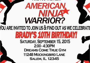 American Ninja Warrior Birthday Party Invitations American Ninja Warrior Invitation Sweetdesignsbyregan