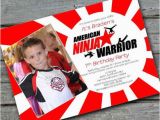 American Ninja Warrior Birthday Party Invitations American Ninja Warrior Photo Digital Birthday Invitation