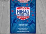 American Ninja Warrior Birthday Party Invitations Ninja Warrior Invitation American Ninja Warrior Invite