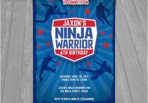 American Ninja Warrior Birthday Party Invitations Ninja Warrior Invitation American Ninja Warrior Invite