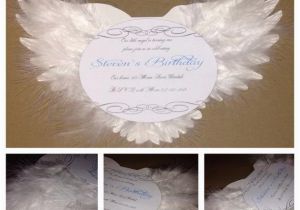 Angel themed Birthday Party Invitations Angel Birthday Invitation Christening Invitation Baptism