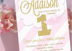 Angel themed Birthday Party Invitations Angel Party Invitation Little Angel Birthday Invitation