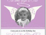 Angel themed Birthday Party Invitations Little Angel Lavender Photo Birthday Invitations Paperstyle