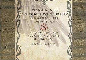 Angel themed Birthday Party Invitations Supernatural themed Custom Printable Invitation Castiel Angel
