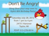 Angry Birds Birthday Party Invitations Angry Bird Birthday Invitation Quot Printable Quot Logan 39 S 5th
