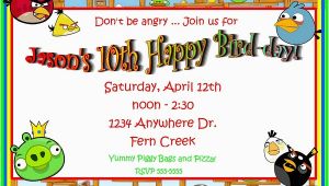 Angry Birds Birthday Party Invitations Video Game Birthday Invitations Ideas Bagvania Free