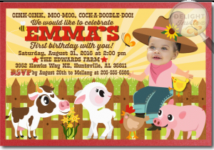 Animal 1st Birthday Invitations Barnyard Farm Animals 1st Birthday Invitations Di 270