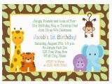 Animal 1st Birthday Invitations Jungle Animals 1st Birthday Invitation Baby Shower