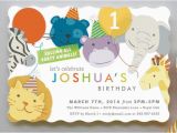 Animal 1st Birthday Invitations Modern Cute Baby Boy 1st Birthday Invitations Party Ideas