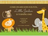 Animal 1st Birthday Invitations Safari Animals First Birthday Invite First Birthday