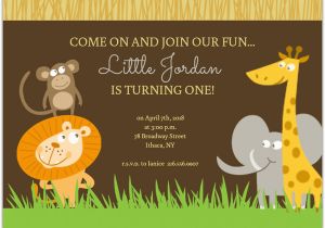 Animal 1st Birthday Invitations Safari Animals First Birthday Invite First Birthday