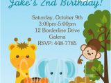 Animal Birthday Invites Items Similar to Jungle Animals Monkey Safari theme