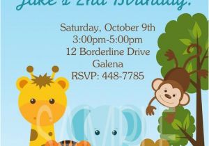 Animal Birthday Invites Items Similar to Jungle Animals Monkey Safari theme