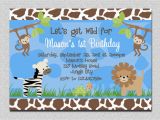 Animal Birthday Invites Jungle Animals Birthday Invitation Safari Animals Birthday