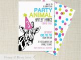 Animal Birthday Invites Party Animal Birthday Invitation Girl Birthday Party