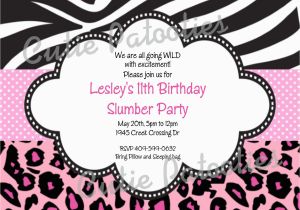 Animal Print Birthday Party Invitations Leopard Zebra Print Invitations Printed or Printable