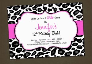 Animal Print Birthday Party Invitations Lighting