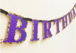 Animal Print Happy Birthday Banner Leopard Print Happy Birthday Banner Black and Leopard Print