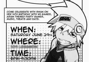 Anime Birthday Invitations Anime Birthday Invitations Anime themed Birthday Party