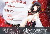 Anime Birthday Invitations Invitations for Sleepover Party