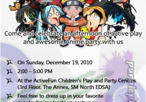 Anime Birthday Invitations Naruto Birthday Cards