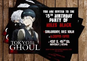 Anime Birthday Invitations Novel Concept Designs tokyo Ghoul Anime Birthday