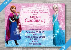 Anna and Elsa Birthday Invitations Disney Frozen Elsa Anna Personalized Happy Birthday