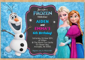 Anna and Elsa Birthday Invitations Sibling Birthday Invitation Frozen Invitation Olaf Elsa Anna