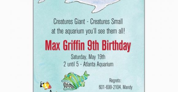 Aquarium Birthday Party Invitations Amazing Aquarium Birthday Invitations Paperstyle