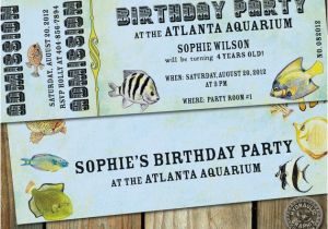 Aquarium Birthday Party Invitations Aquarium Birthday Party Ticket Invitation by Hydraulicgraphix