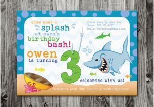 Aquarium Birthday Party Invitations Pool Party Beach Bash Aquarium Party Custom by