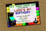 Arcade Birthday Invitations Arcade Birthday Party Invitation Invite Video Game Digital