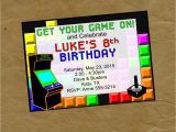 Arcade Birthday Invitations Arcade Birthday Party Invitation Invite Video Game Digital