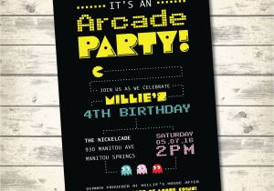 Arcade Birthday Invitations Arcade Birthday Party Invitation Pacman by Carlisleconcepts