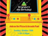 Arcade Birthday Invitations Arcade Game Personalized Kids Party Invitation Printable